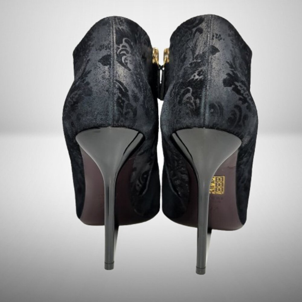 Gucci Black Embossed Suede Ankle Boots - Size 37.5 - Picture 6 of 13